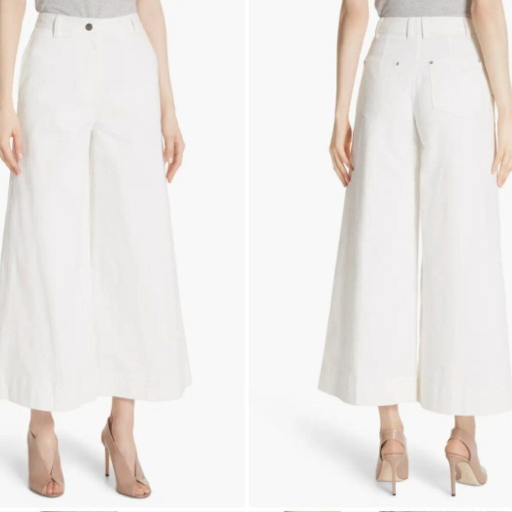 Elizabeth and James White Wide Leg Crop Jeans High Rise Size 25